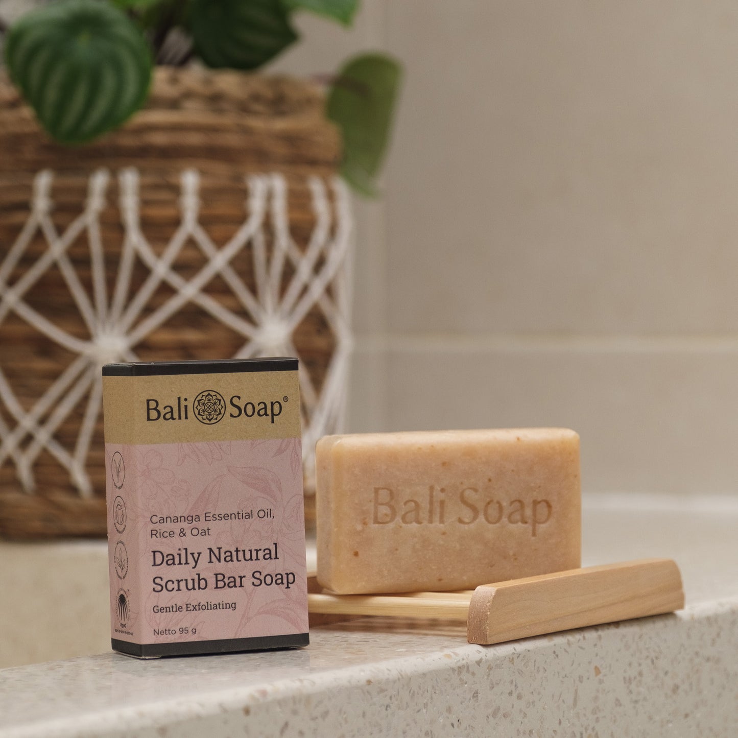 Bali Soap Essential Oil Bar Soap 95g - Cananga, Rice&Oat Scrub